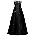 Luxury Dubai Black Beaded Evening Dress for Women 2025 Elegant Arabic Wedding Birthday Party Formal Gowns LA72498
