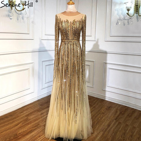Luxury  Gold  Beading A-Line  Cape Sleeves Evening  Gown For Woman Dresses 2025 Fromal Dress  LA70637