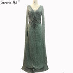Luxury  Grey Lace Elegant Mermaid Evening Dresses Gowns 2025 Cape Sleeves Sexy For Women Party LA70857