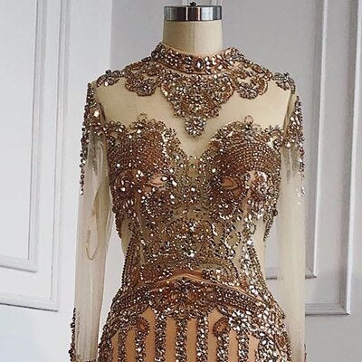 Luxury Muslim Black With Overskirt Mermaid Long Elegant Evening Gowns Dresses  For Woman LA71011