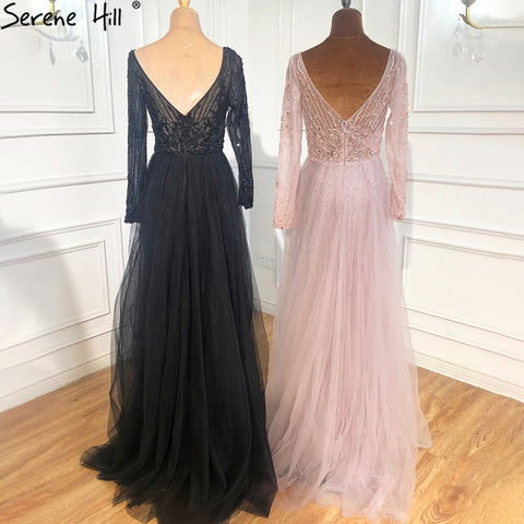 Luxury Muslim Pink With Train Mermaid Elegant Evening Dresses Gowns For Woman Party LA70433