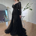 Luxury Muslim Pink With Train Mermaid Elegant Evening Dresses Gowns For Woman Party LA70433