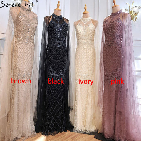 Luxury Navy Blue With Train Evening Dresses Gowns 2025 Mermaid Beading Diamond Elegant For Women Party LA70807