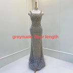 Bling Gray Mermaid Arabic Evening Dress with Cape LA71492