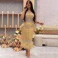 Bling Gray Mermaid Arabic Evening Dress with Cape LA71492