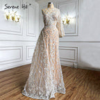 Mermaid Gold Luxury With Skirt Evening Dresses Gowns 2025 Beading Elegant One Shoulder For Women Party LA71094