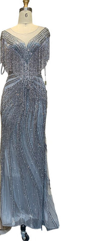 Mermaid Luxury Gold Evening Dresses Gowns 2025 Beading Tassel Elegant For Women Party LA70907