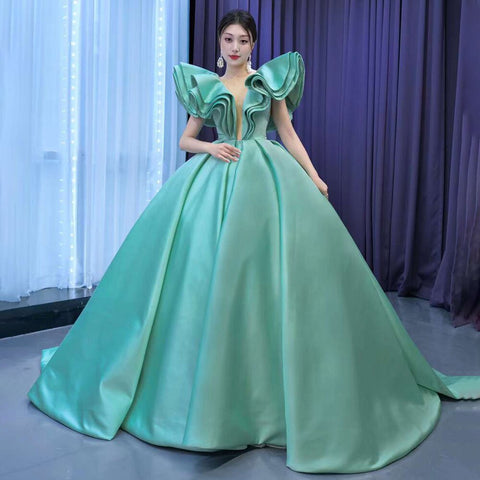 Mint Lace Up Bride Gowns Evening Dresses Gowns For Women Party 2025 High End Custom Made HM67527