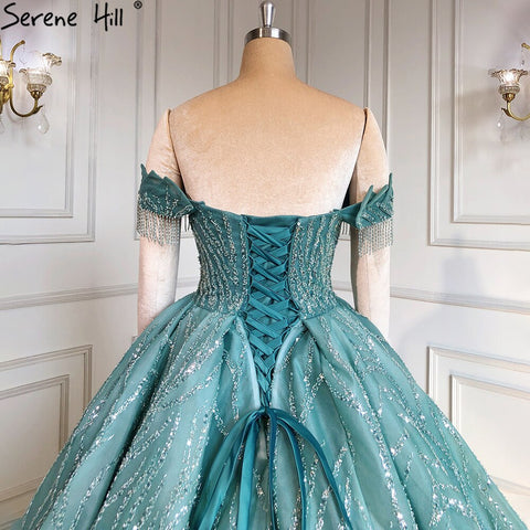 Mint Luxury Beaded Tassel Wedding Dresses 2025 High-end Lace Up Bridal Dress HM67411 Custom Made