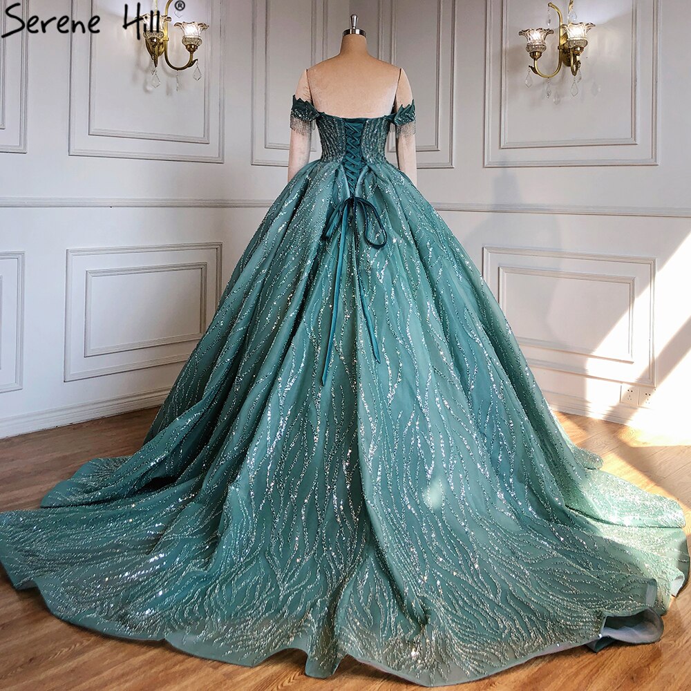 Mint Luxury Beaded Tassel Wedding Dresses 2025 High-end Lace Up Bridal Dress HM67411 Custom Made