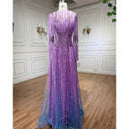 Muslim A Line Beaded Luxury Arabic Evening Dresses Gowns 2025 For Women Wedding Party LA71907
