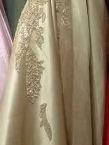 Muslim Black Satin Luxury Evening Dresses Gowns 2025 Beading A-Line For  Women Party LA70919