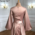 Muslim Caftan  Kaftan Moka A-Line Evening Dress 2025 Lantern Sleeves Beading Sexy For Women Party LA71054