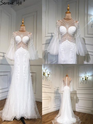 Muslim Caramel Evening Dresses Gowns Luxury Beading Elegant Mermaid 2025 For Women Party LA70289