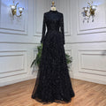 On Sale no return no refund Muslim Gold Mermaid Elegant Luxury Evening Dresses Gowns High Neck Beaded 2025 For Women Party LA71682