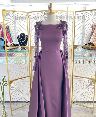 Muslim Green Detachable Skirt Evening Dresses Gowns 2025 Beading Elegant For Women Wedding Party LA71057