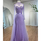 Muslim Green Elegant Mermaid Luxury Lace Beaded Arabic Evening Dresses Gowns For Women Wedding Party 2025 LA71913