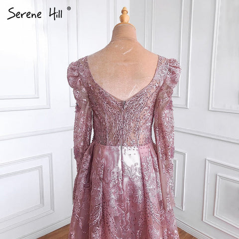 Muslim Luxury Blue Evening Dresses Gowns A-Line Beaded Lace 2025 For Women Party LA71312