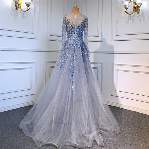 Muslim Luxury Gold Evening Dresses Gowns 2025 Beaded Sparkle A-Line For Women Party  LA71605