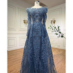 Muslim Luxury Green Mermaid Evening Dress with Overskirt  Arabic  For Women Wedding Party 2025 LA71610A