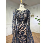 Muslim Luxury Green Mermaid Evening Dress with Overskirt  Arabic  For Women Wedding Party 2025 LA71610A