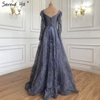 Muslim Luxury Pink Evening Dresses Gowns 2025 A-Line Beaded Lace For Women Party Dress LA71312