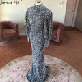 Muslim Luxury Wine Red Evening Dresses Gowns 2025 Elegant Mermaid For Woman Party LA71436