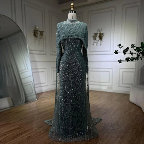 Robe de soirée musulmane de luxe, style sirène, couleur chair, style Dubaï, LA72032m 