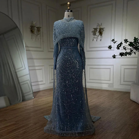 Robe de soirée musulmane de luxe, style sirène, couleur chair, style Dubaï, LA72032m 