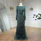Luxury  Muslim  Cape Dubai Arabia Evening Dresses Nude Mermaid Gowns for Party LA72032m
