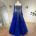 Dusty Pink Long Sleeves Dubai Luxury Evening Dresses  Gowns For Party LA71915