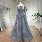 Vestidos largos de noche de lujo, corte A, con cuentas, color rosa musulmán, de Serene Hill, ideales para bodas y fiestas. 