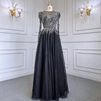 Muslim Pink Evening Dresses Gowns Beaded A-Line Luxury 2025 For Women Wedding Party LA71290L