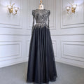 Muslim Pink Evening Dresses Gowns Beaded A-Line Luxury 2025 For Women Wedding Party LA71290L