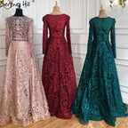 Muslim Pink Mermaid Elegant Luxury With Train Evening Party Wear Dresses Gowns 2025 For Women Plus Size LA70159