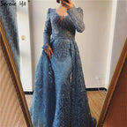 Muslim Pink Mermaid Elegant Luxury With Train Evening Party Wear Dresses Gowns 2025 For Women Plus Size LA70159