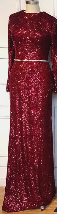 On Sale no return no refundSale Muslim Silver Mermaid Elegant Evening Dresses Gowns  2025 Long Sleeves Sparkle For Women Party LA70690
