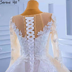 Muslim White OverSkirt  Wedding Dresses Gowns 2025 Mermaid Elegant Lace High-end Bridal Dress HM67416