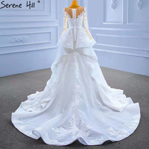 Muslim White OverSkirt  Wedding Dresses Gowns 2025 Mermaid Elegant Lace High-end Bridal Dress HM67416