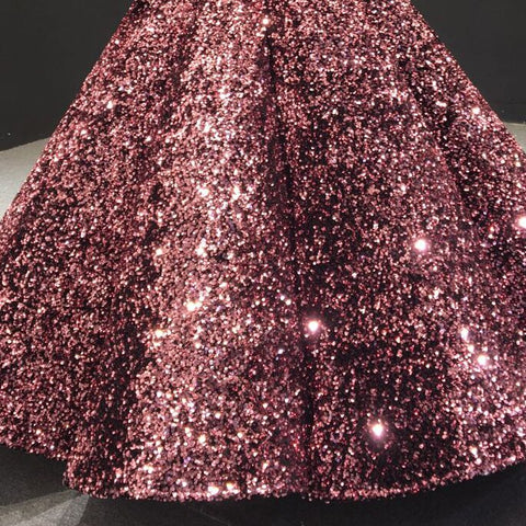 Vestidos de novia musulmanes con lentejuelas en rojo vino 2025, mangas largas, lujosos y brillantes, HA2522, hechos a medida 