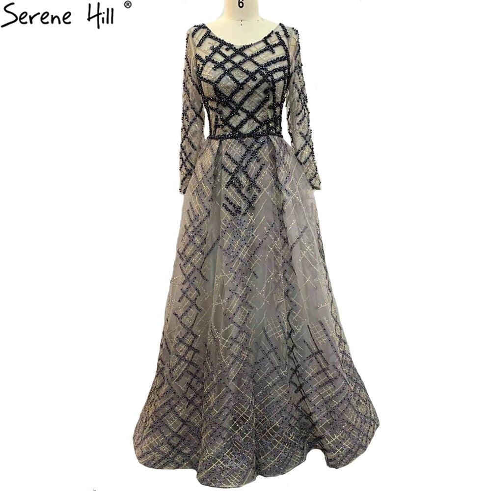 Muslim Pink Luxury Evening Dresses 2025 With Train Mermaid Crystal For Women Party LA70777