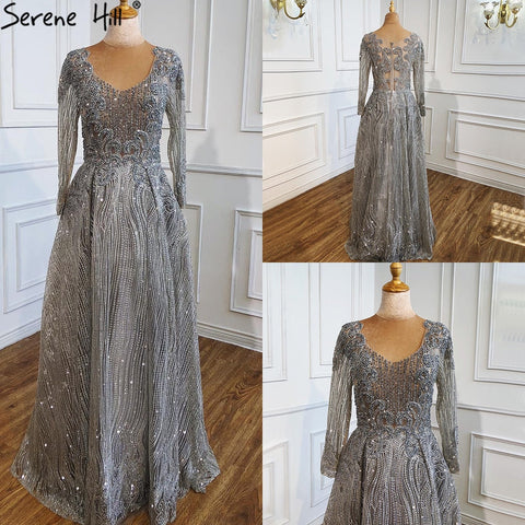 Muslim Pink With Train Evening Dresses 2025 Elegant A-Line Beaded Luxury For Women Party LA70773