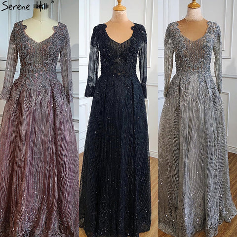 Muslim Pink With Train Evening Dresses 2025 Elegant A-Line Beaded Luxury For Women Party LA70773