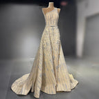 Nude Mermaid Elegant Evening Dresses Gowns 2025 Beaded Luxury One-Shoulder For Women Party LA71538