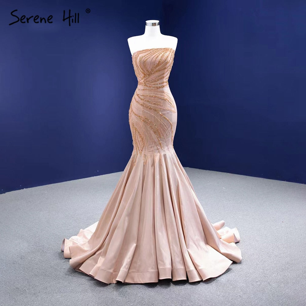 Nude Mermaid Sexy Evening Dresses Gowns 2025 Beaded Elegant High-end For Women Party HM67320