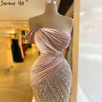 Nude Pink Meramid Evening Dresses Gowns 2025 Luxury Beading Elegant For Women Party LA71095