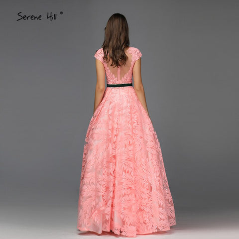 Robe de soirée sexy à manches courtes et col en V, motif fleurs pêche, sans retour ni remboursement, modèle LA60771, 2025 