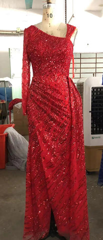 Elegante vestido de noche de sirena color melocotón, 2025, con sobrefalda de lujo y cuentas para mujer, para fiesta, LA71527 