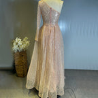 Peach Mermaid Overrok Luxe Avond Jurken 2025 Kralen Elegante Sexy Voor Vrouwen Party LA71563