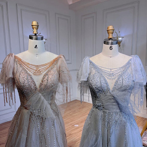 Vestidos de fiesta elegantes con borlas árabes rosas, corte A y cuentas, para fiesta de graduación, 2025, para niñas, LA72066 